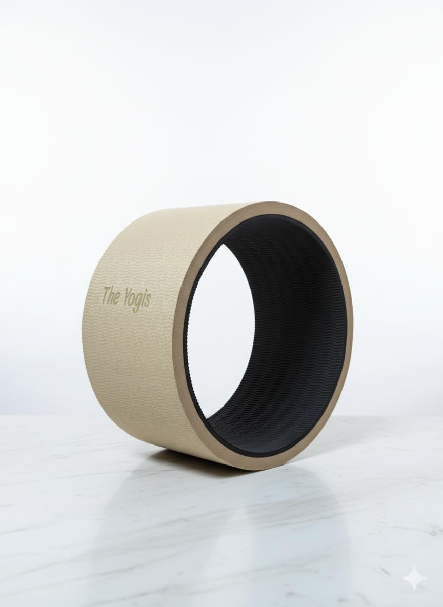 yoga wheel for stretching yoga wheel for back bends 13x5.5 inch, exercise, workout yoga accessories for women & men exercise roller yoga equipment for home workout (brown 13x6.5inch)