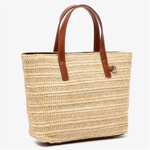 Bolso de playa de verano de paja para mujer miniatura 5
