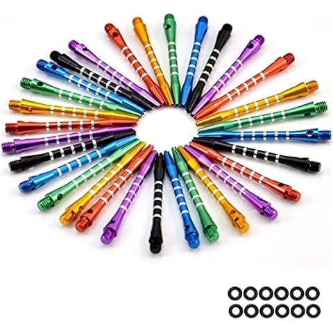 Hopewey 18 Alumium Darts Shafts Dartschäfte Dart Stem Alloy Dart Schäfte Dartschächte+ 18 Stücke Dart Gummiringe (18pcs) Cover