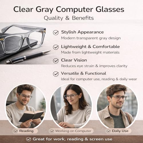 Image of LensKandy Zero Power Computer Glasses - Anti-Glare & Bluecut Wayfarer Eyewear for Men & Women - UV Protection, Eye Strain Relief,Lightweight & Blocks Harmful Rays