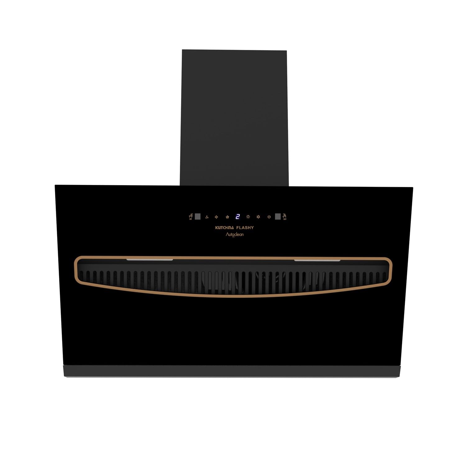 Kutchina 90 cm 1250 m³/hr 3rd Gen Dry Autoclean Angular Kitchen Chimney | Flashy 90 (Black) with Touch Control, Wave Sensor & Oil Collector, Installation Kit Included