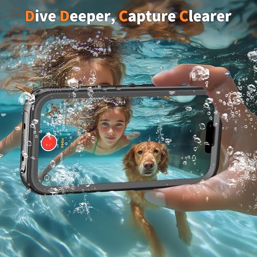 Image of Cozycase for iPhone 15 Waterproof Shockproof Case Cover - 360 Full Body /Military Grade /Protective /Rugged 【8FT Drop Proof】 Built in Screen /Camera Protector with Lanyard Black