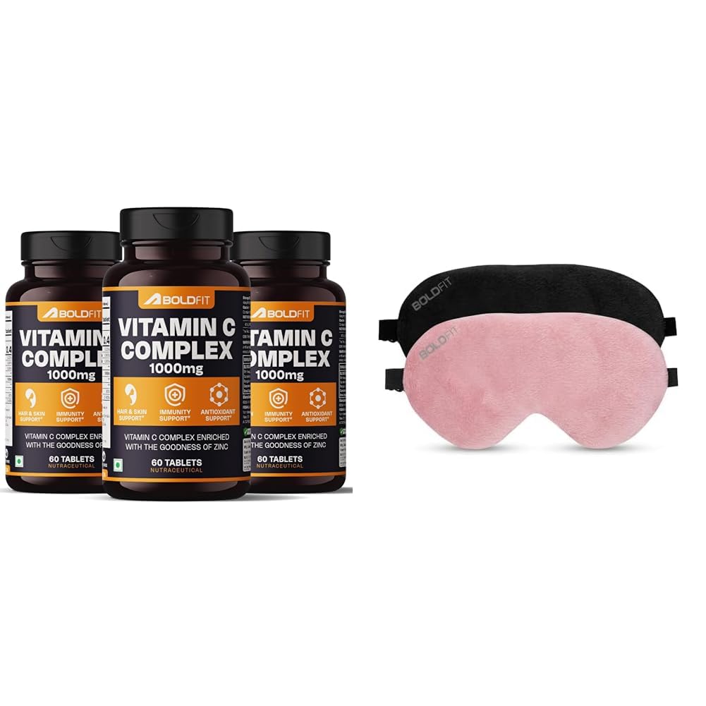 Boldfit Vitamin C Complex 1000mg with Amla Zinc For Immune Support for adults Antioxidant Suppleme | Boldfit Eye Mask for Sleeping with Adjustable Strap Super Soft Sleep Masks Blind Fold for Comforta-image-43