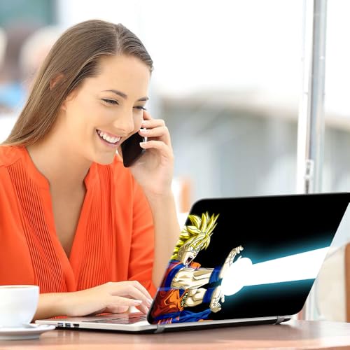 Image of Galaxsia Goku Top+Wrist Pad Vinyl Laptop Skin /Sticker /Cover Upto 15.6 Inches Laptops Laminated-Removable-HD Quality Compatible for Hp-Dell-Sony-Lenovo-Asus etc.(15x10 Inches)