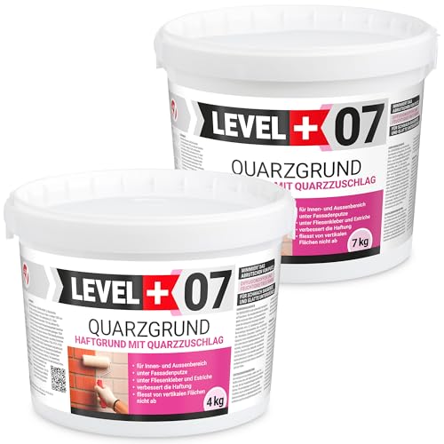 LEVEL PLUS Imprimación de cuarzo para yeso, 11 kg, imprimación para hormigón, yeso, color blanco RM07