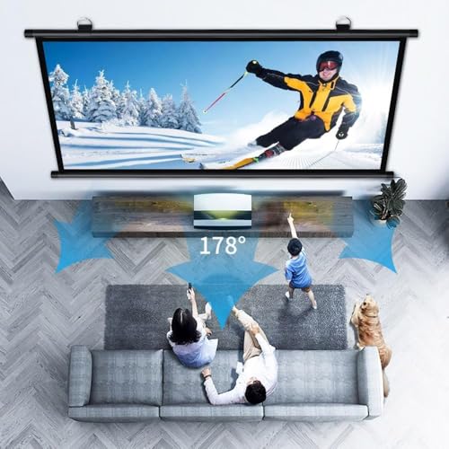 Pantalla de proyección manual 72 pulgadas 16:9 para home theater miniatura 6