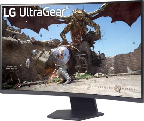 Image of LG Ultragear 32GS60QC - 32 inch QHD 1000R Curved Gaming Monitor (2560 x 1440),180Hz, 1ms, AMD FreeSync, HDR10, VESA Certified, HDMIx2 DisplayPort, 3-Side virtually Borderless - Black