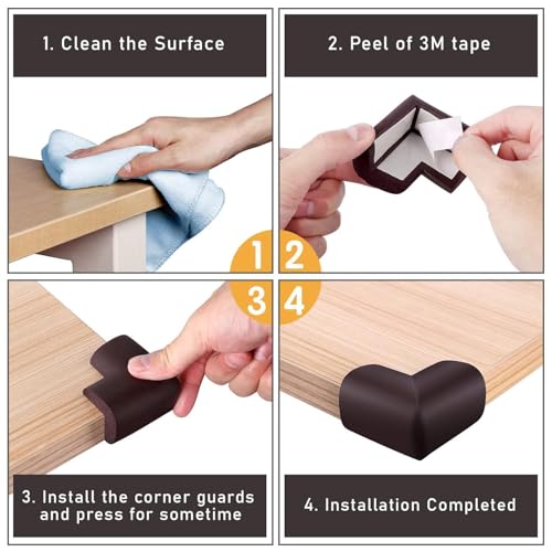 Image of Safe-O-Kid Childproof Home Safety Combo | 1 Multipurpose Safety Lock, 2 Smiley End Locks & 4 NBR Corner Guards | Baby Proofing Safety Kit for Cabinets, Drawers & Furniture Protection - Assorted