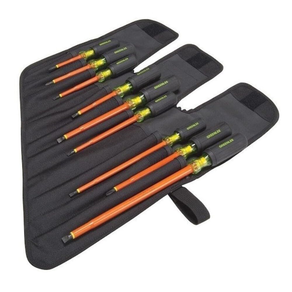 Greenlee - Cacciavite, isolato 9Pc, utensili manuali professionali (0153-01-INS), nero