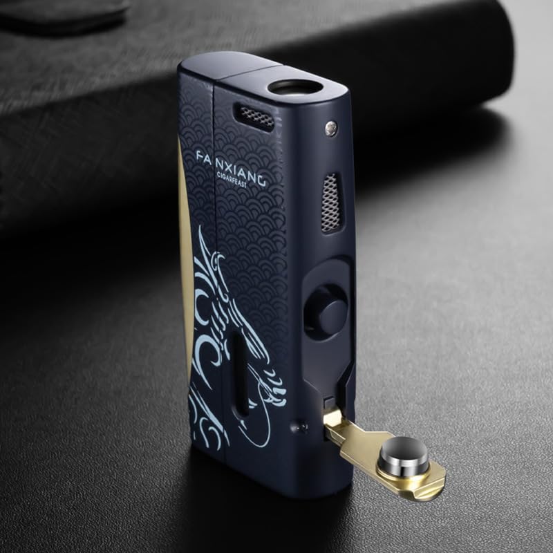 Encendedor de llama azul resistente al viento para cigarros miniatura 4