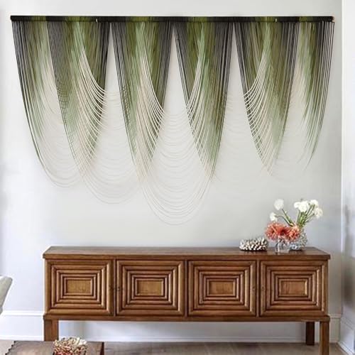 Macrame Wall Hanging Dip-Dyed Large Macrame Wall Decor Yarn Tapestry 57' W x 41' L For Headboard...