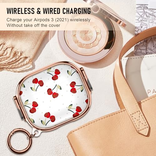 Image of Gedicht for Apple Airpods 4 case Cover, Protective TPU Soft Cases Cover Rugged for Airpods 4th Generation Case with Cleaner Kit & Keychain for Women Men,Cherry Dot