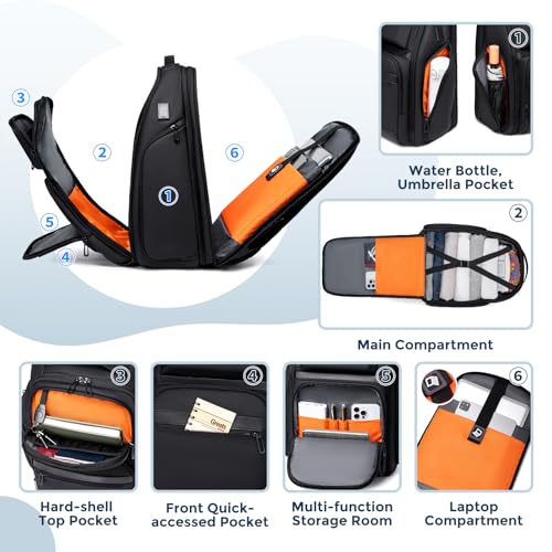 Laptop Backpack 17 Inch Business Backpack for Men, Waterproof Computer Bag for Work Travel College with USB3