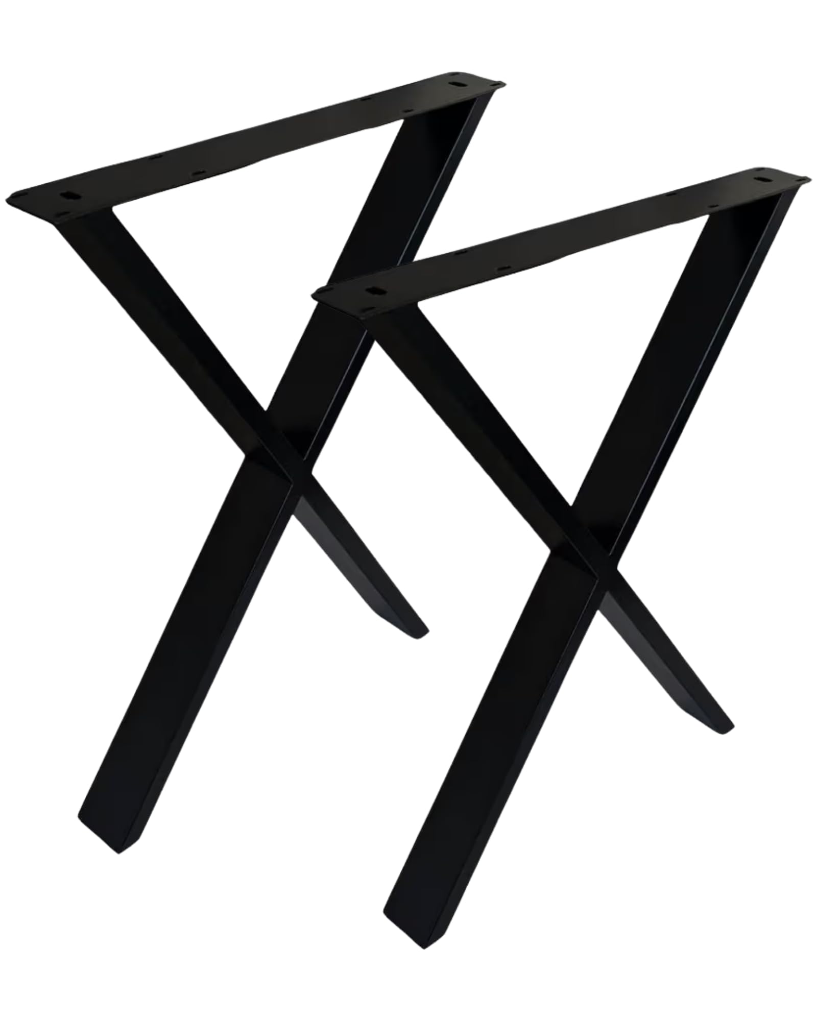 Gedotec 2 Tischbeine X-Form, schwarzes Metall 710 x 580 mm, Tischkufe im Industriedesign, Tischgestell aus Stahl für Esstisch Schreibtisch oder DIY Möbel, mit Filzgleiter