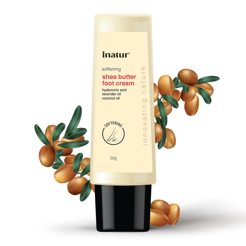 Shea Butter Foot Cream | Intensive Unisex Moisturizer for Dry & Cracked Feet | Deeply Hydrates, Reduces Calluses, Repair & Smooths Rough Heel | With Coconut, Lavender & Hyaluronic Acid | 50g