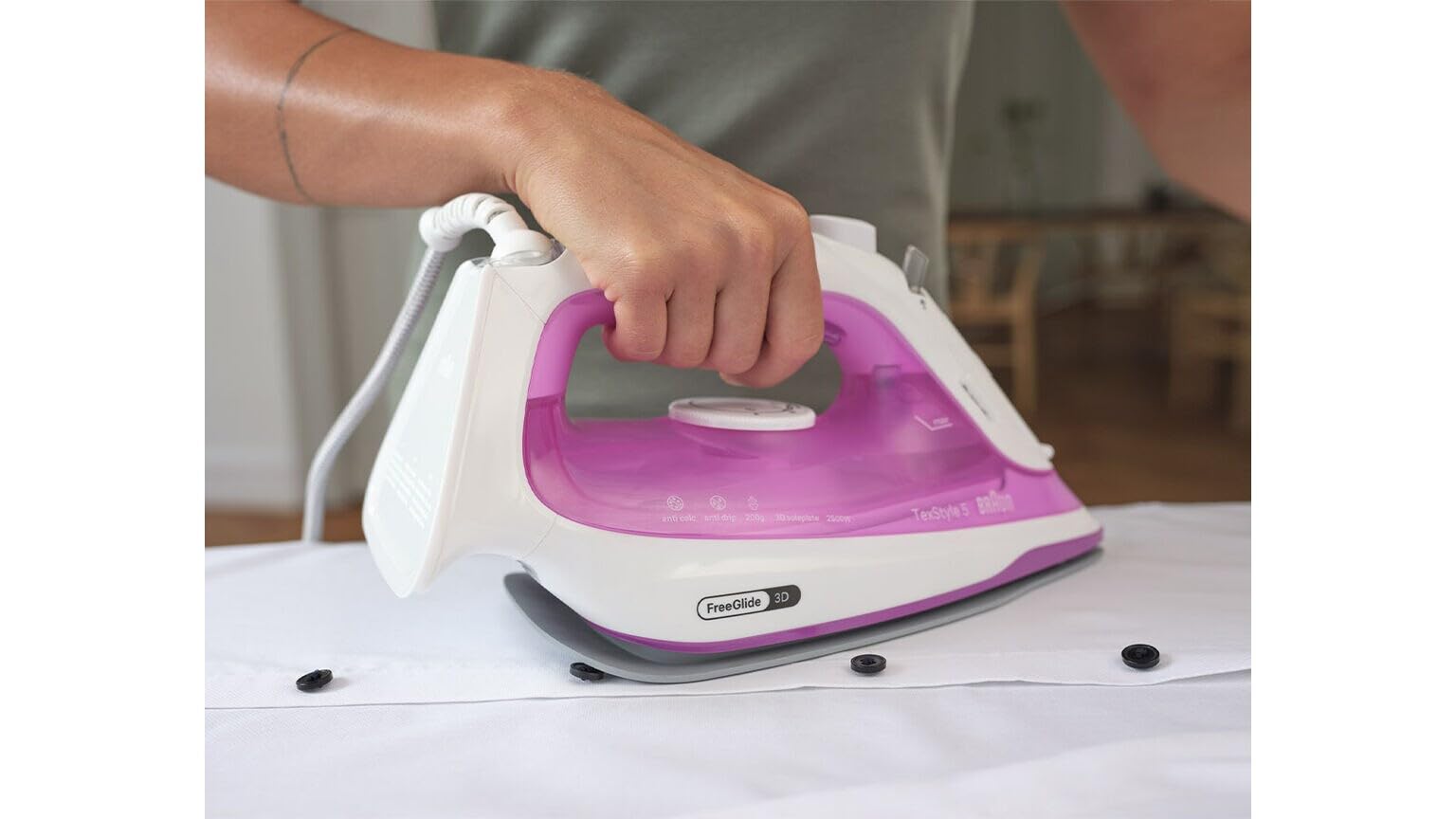 Braun SI5225PU Plancha de vapor Serie 5, suela cerámica, antigoteo, vapor vertical, color azul