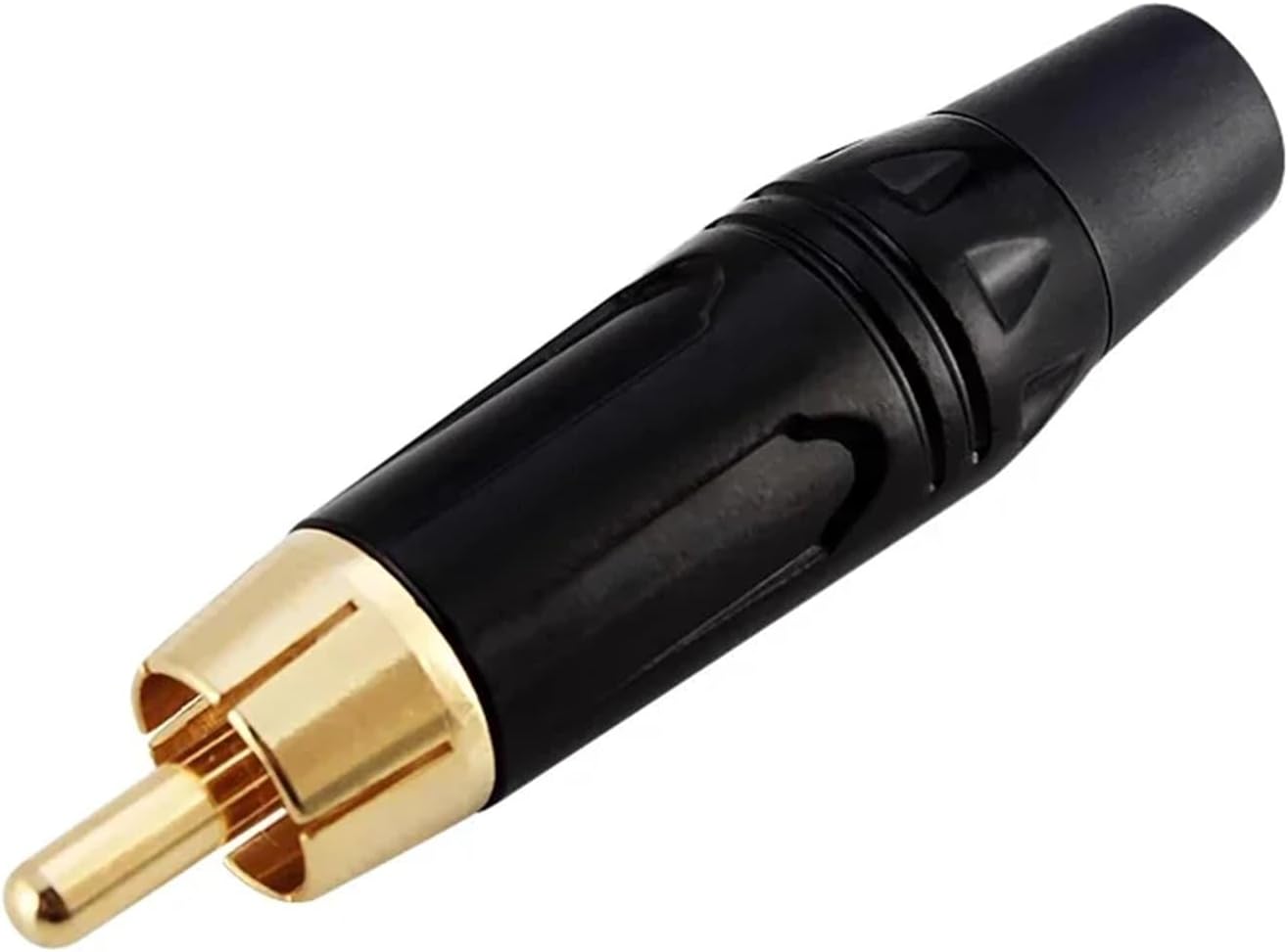 2/4/8/16PCS Audio and Video Connector Male Lotus Jack Black Plating Electrophoresis with Gold Plated Head(2pcs)