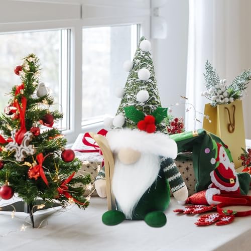Gehydy-Set-of-2-Christmas-Gnomes-Decorations-Mini-Gnome-Plush-with-Sled-Handmade-Stuffed-Xmas-Decor-for-Home-Kitchen-Farmhouse-Tiered-Tray-Black-Red Gehydy Set of 2 Christmas Gnomes Decorations Mini Gnome Plush with Sled Handmade Stuffed Xmas Decor for Home Kitchen Farmhouse Tiered Tray Black Red