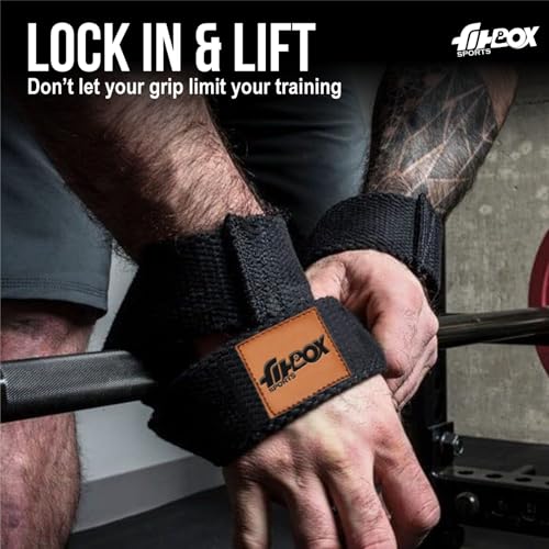FitBox Sports Figure 8 X Lifting Straps, Black - Image 4