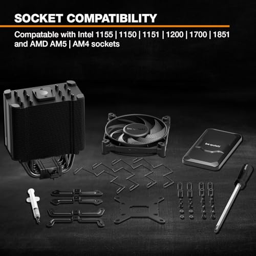 Image of be quiet! Dark Rock 5 CPU air Cooler | Extremely high Cooling Performance | 6 high-Performance Heat Pipes | Silent Wings 4 120mm PWM Fan | high RAM and VRM Cooler Compatibility | BK035