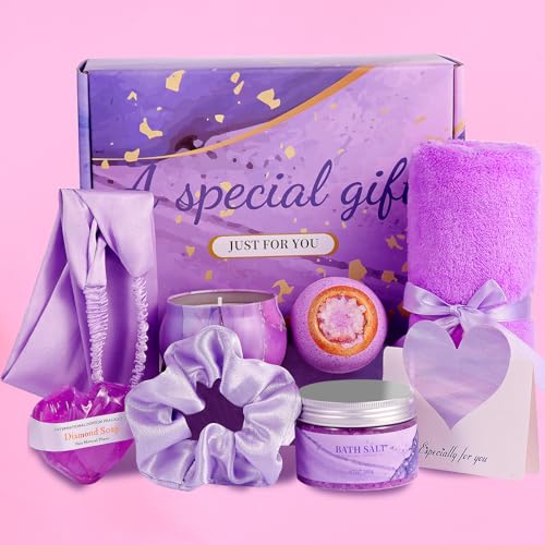 TUOWO, set di bombe da bagno, regalo per donne, regalo per lei, mamma, nonna, figlia, moglie, fidanzata, regalo di San Valentino, regalo di compleanno per donne nota di lavanda