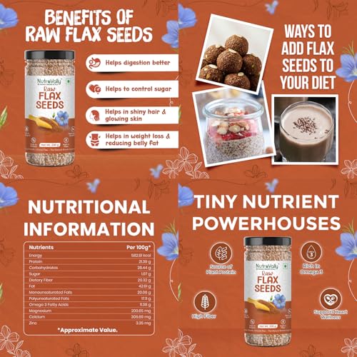 Image of Nutrovally Dry Fruits Seeds Combo (Pumpkin + Chia) each 125g + (Sunflower + Flax) each 200g |Combo for Smoothies, Breakfast & Snacks| Healthy Seeds for Eating (Pack of 4) 650g