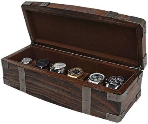 Relic Series Sanctum 6-Piece Bow Front Watch Box, Reclaimed Wood