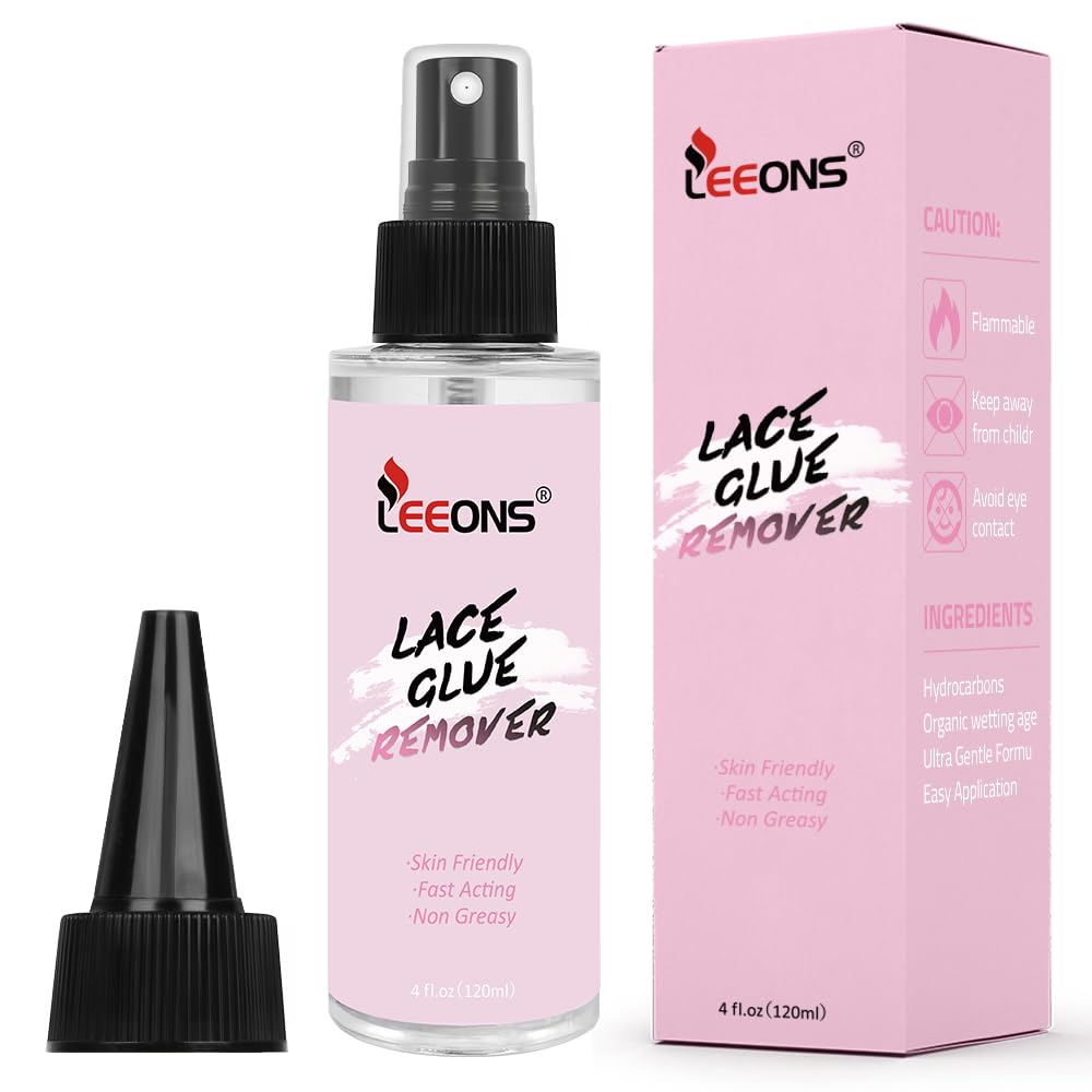 4OZ/120ml Lace Wig, Hair Extensions & Adhesive Tape Remover Spray - Fast-Acting, Gentle, Non-Greasy Formula for Easy Cleaning of Double-Sided Adhesives