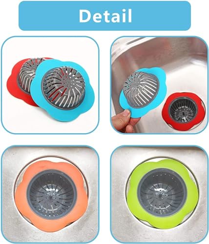 Coladores de Fregadero de Plástico 4 Piezas Multicolor miniatura 3