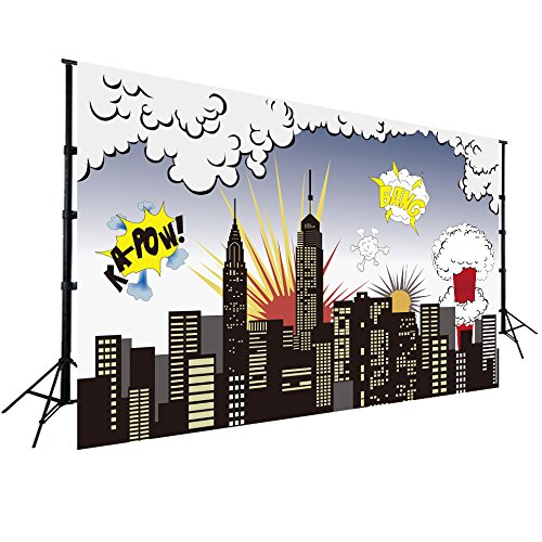 Super City Backdrop for Baby Kids Birthday Party Photography Pictures Wall Decor Vinyl Background Event Decorations W-511
