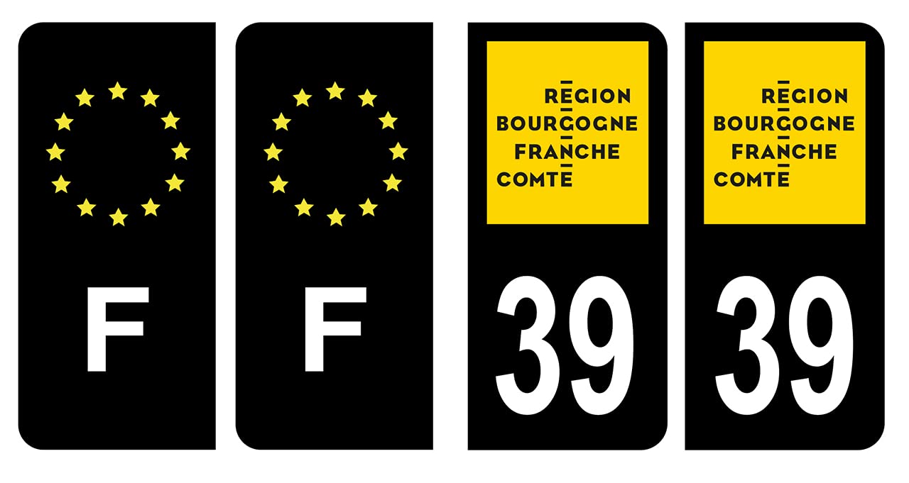Lot De 4 Autocollants Département 89 Yonne Pour Plaques Immatriculation - Fabriqué En France - 2