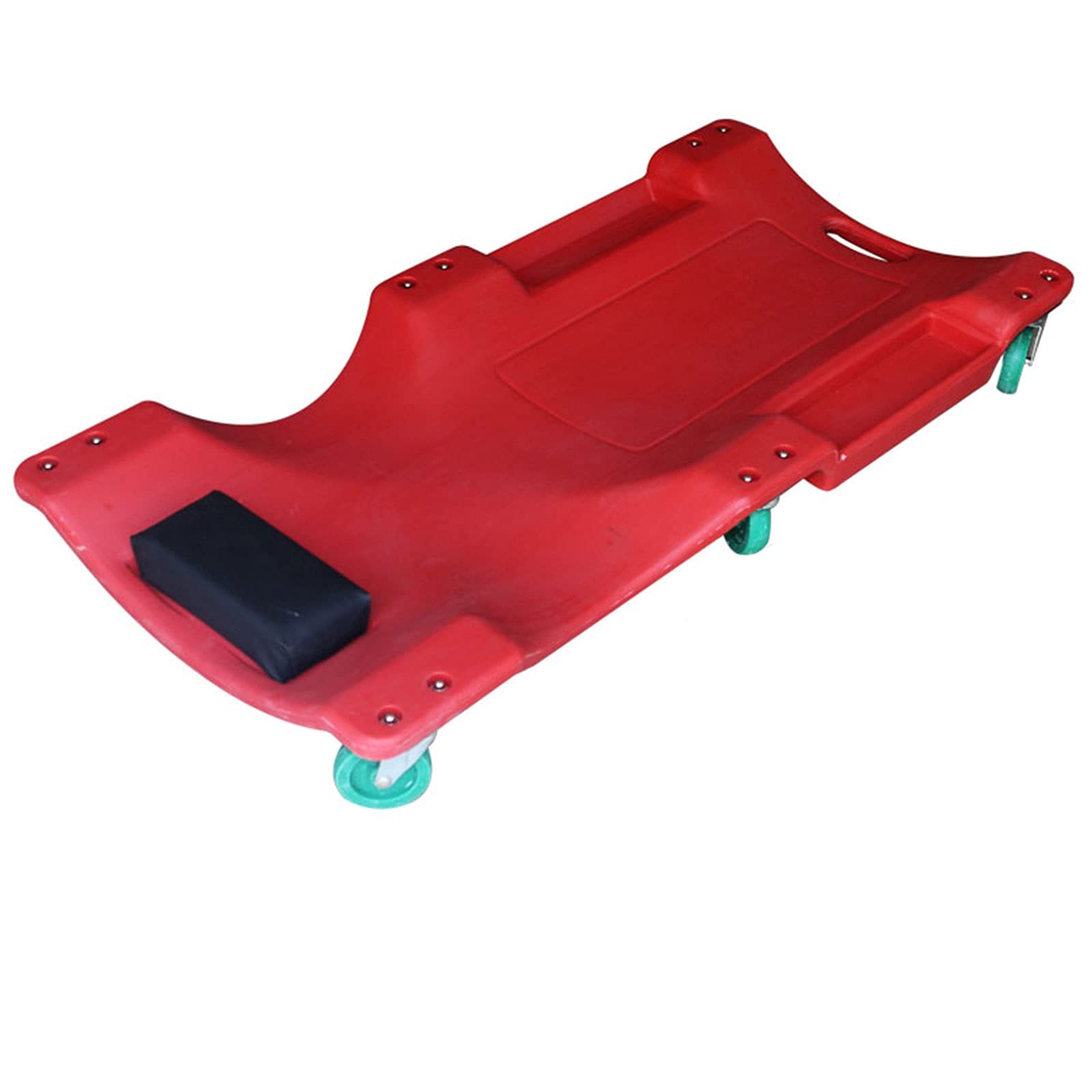 ARCH Plataforma con Ruedas, Camilla De Plástico Mecánico, Cuerpo Ergonómico del Automóvil con Reposacabezas Acolchado, Bandejas De Herramientas Dobles Y Mango Conveniente, 350 Lbs De Capacidad Roja