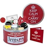 Kit de survie humoristique Keep Calm & Carry On, cadeau humoristique avec carte en anglais de Jemsideas Cadeau amusant pour un anniversaire, pour Nol, retraite, nouveau travail, dpart d?un collgue de travail. Idal pour offrir en cadeau  un collgue de travail, patron, ami, pre, etc.