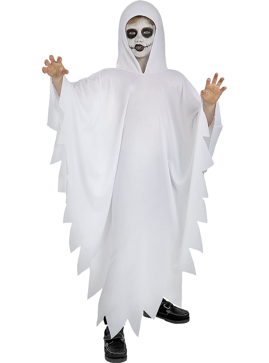 Funidelia | Disfraz de fantasma para niño y niña Terror, Halloween - Disfraz para niños y divertidos accesorios para Fiestas, Carnaval y Halloween - Blanco