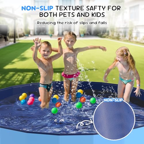 Bilibara Piscina dobrável para cães, piscina infantil, piscina infantil de plástico antiderrapante,