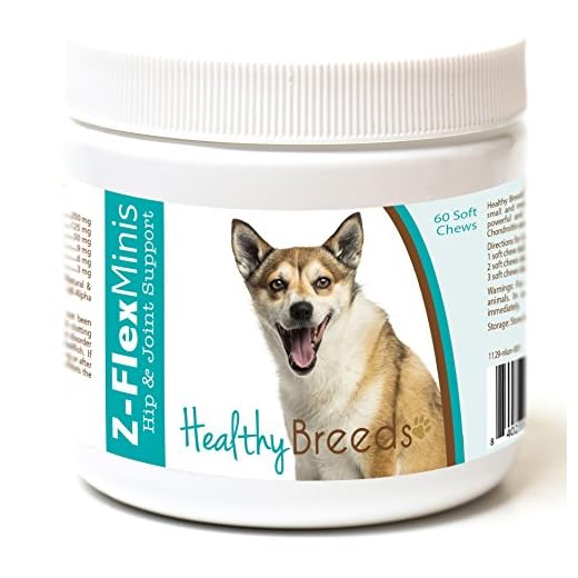 Healthy Breeds Norwegian Lundehund Z-Flex Minis Hip and Joint Support Soft Chews 60 Count