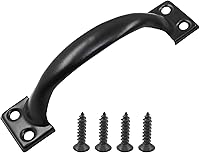 Piutouyar 4-Pack Vintage Black Metal Pull Handles for Barn Doors, Cabinets, Drawers - 4 Inch Cabinet Pulls with Screws