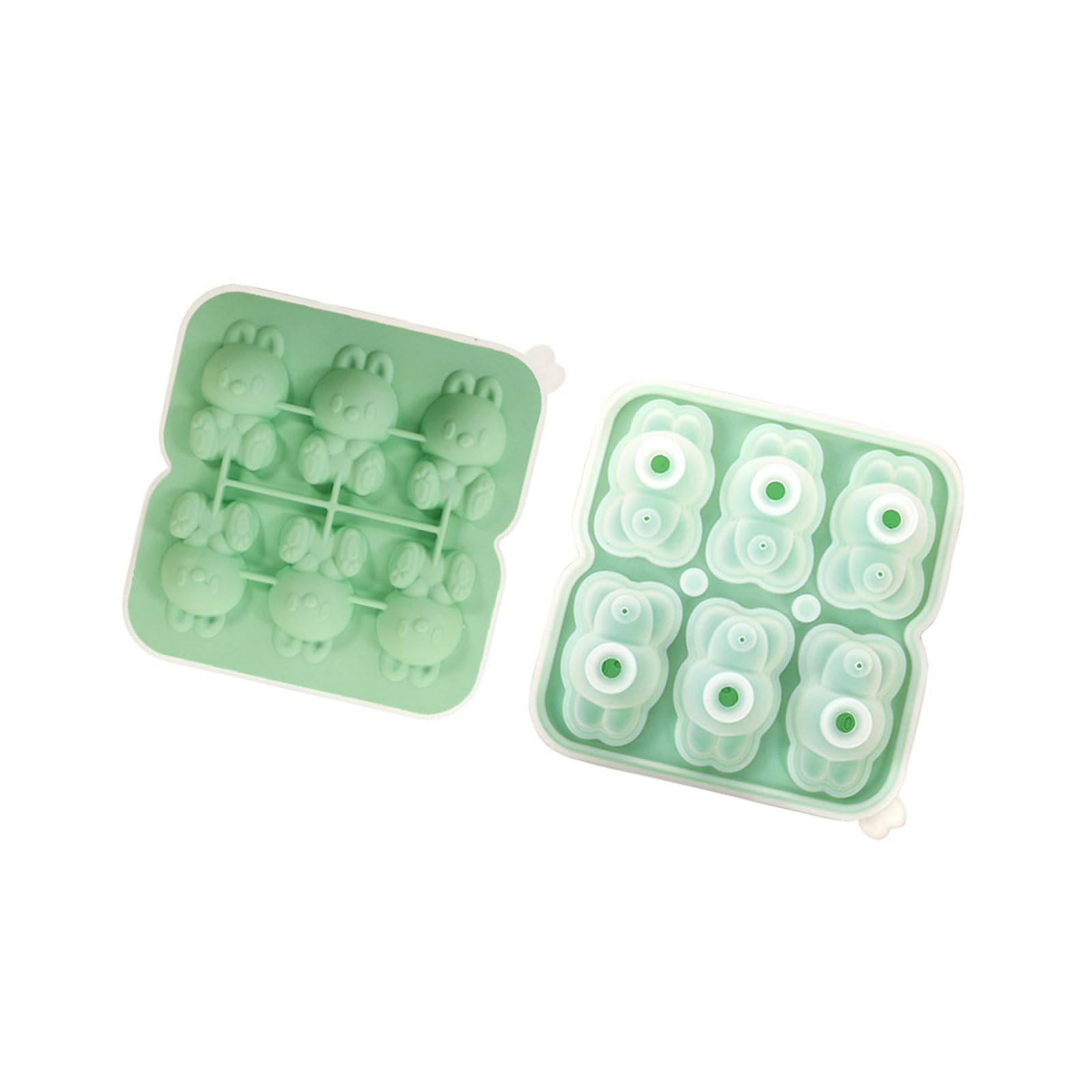 Xinsheinelry Food Grade Silicone Ice Tray Lovely Rabbits Shape Ice Mold Maker Making Tool for Soup Freezers Wine Juices Mold for Whiskeys Cocktails Maker Small Trays for Freezers