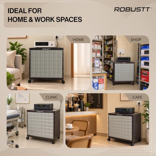 Robustt ABS Inverter Trolley for Home | 100 kg Load Capacity | 360° Rotating 5 Wheels | Strong & Durable Inverter Stand | Easy Assembly | Large Size Inverter Battery Stand for Home | Brown - Image 6