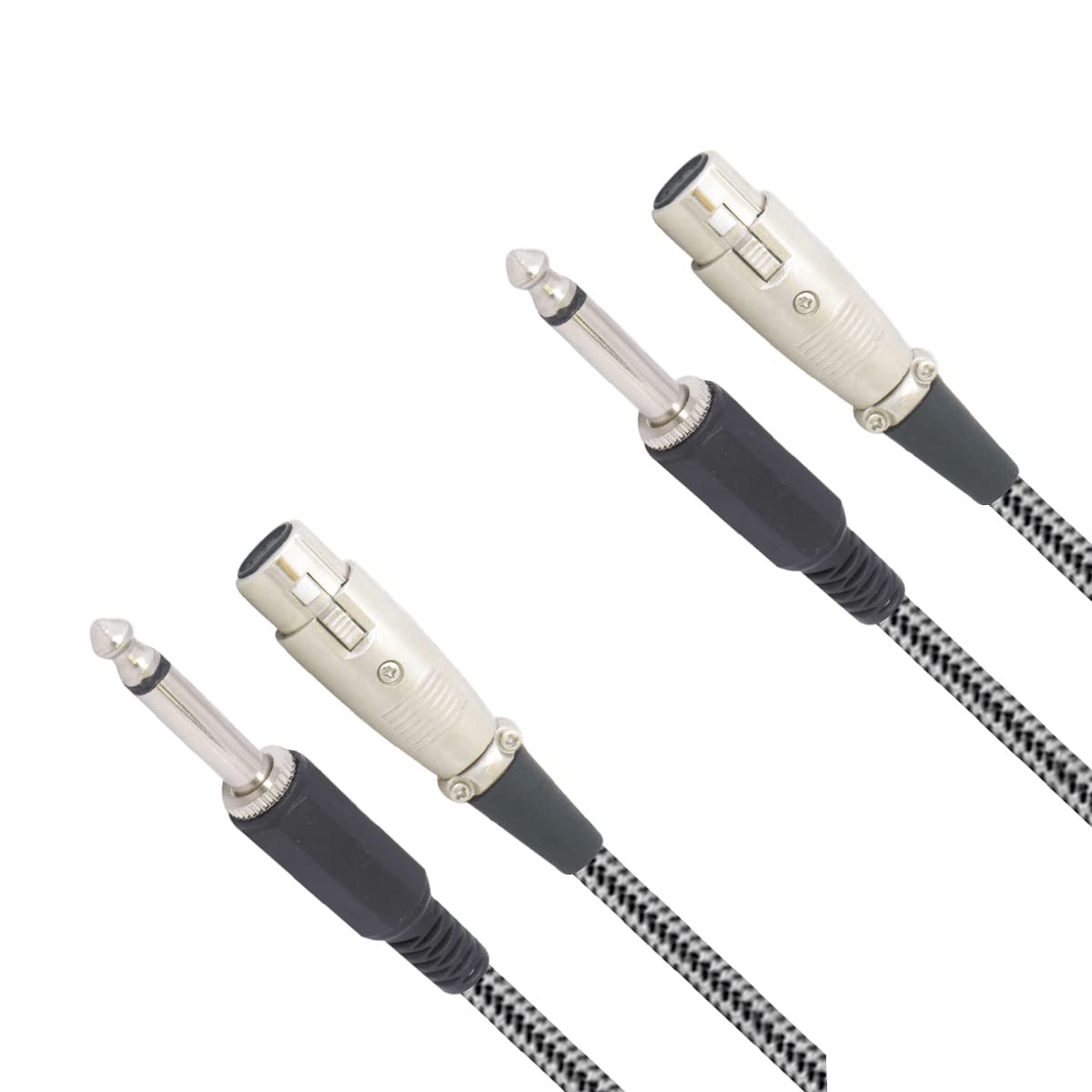 MX 3 PIN MIC EXT FEMALE CONNECTOR XLR/P-38 MONO MALE CORD WITH NYLON MESH 3 MTR (PACKOF2)-image-4