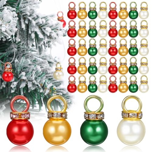 ABOOFAN 200 Stück Mini Weihnachtskugeln Perlenoptik Kleine Bunte...