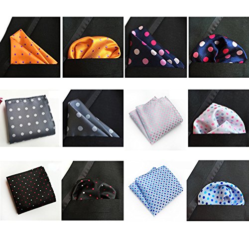 Jeatonge Pocket Square For Men Assorted 12 Pack (Style 01)