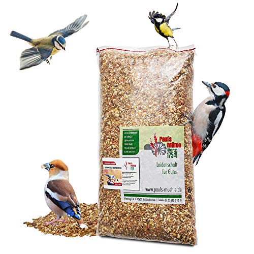Paul´s Mühle Premium Ganzjahresfutter für Wildvögel mit extra hohem Fettanteil, Vogelfutter zur Ganzjahresfütterung, Senkrechtstarter, 5 kg