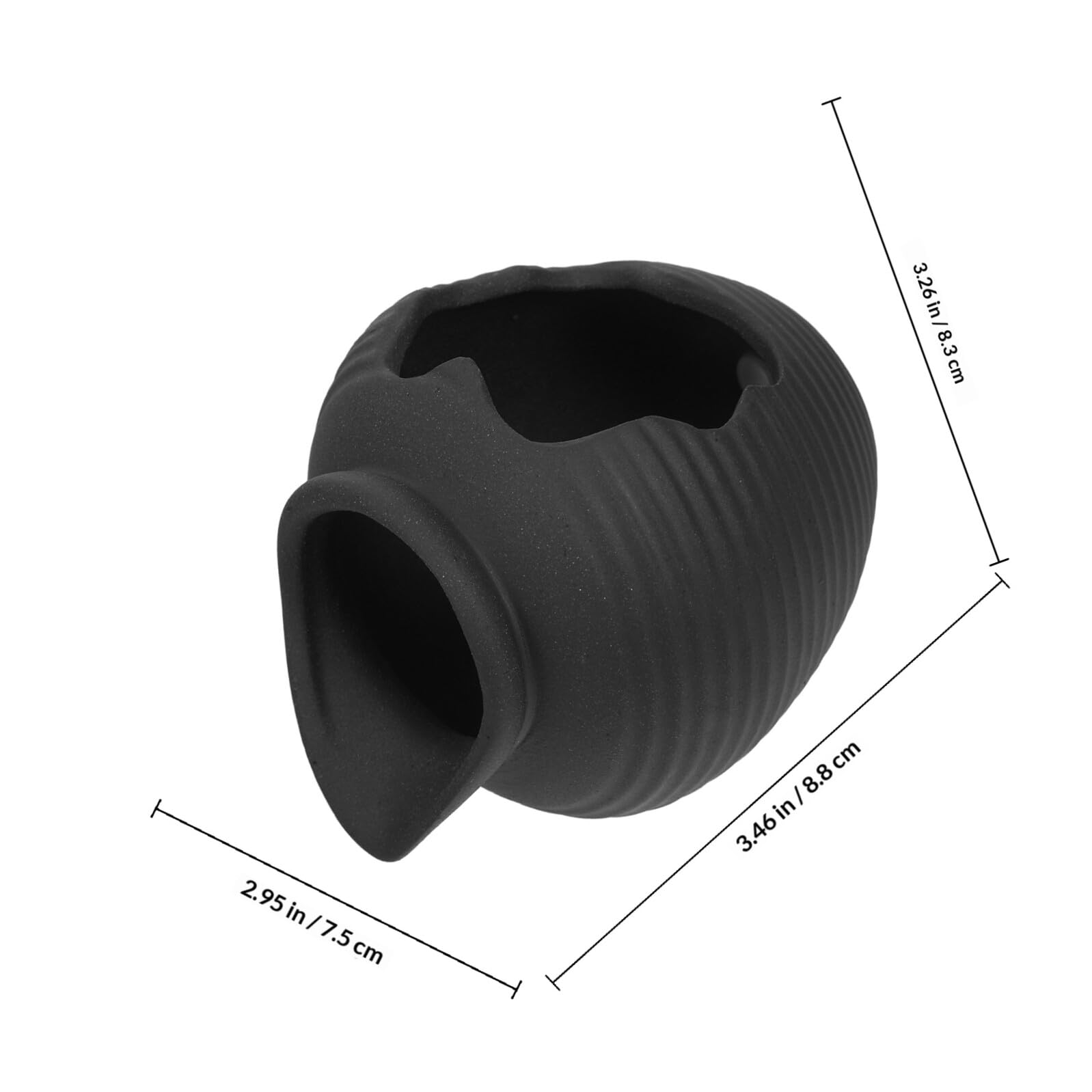 ULTECHNOVO Fontaine de Jardin en Pot Céramique Noire pour Extérieur, Jarre Cascade et Filtration Circulaire, Décoration de Jardin Paisible Toute Saison