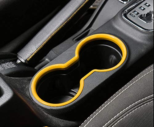 Opall 18Pcs Full Set Interior Decoration Trim Kit Steering Wheel& Center Console Air Outlet Trim, Door Handle Cover Inner For Jeep Wrangler Jk Jku 2011-2018 2 Door & 4 Door (Yellow) #TOP5