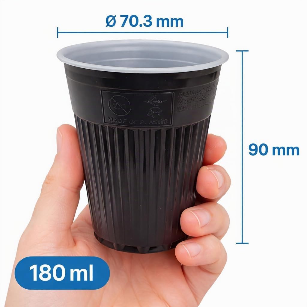 1000 Automatenbecher Thermobecher 0,18l 180ml braun-weiß Plastikbecher