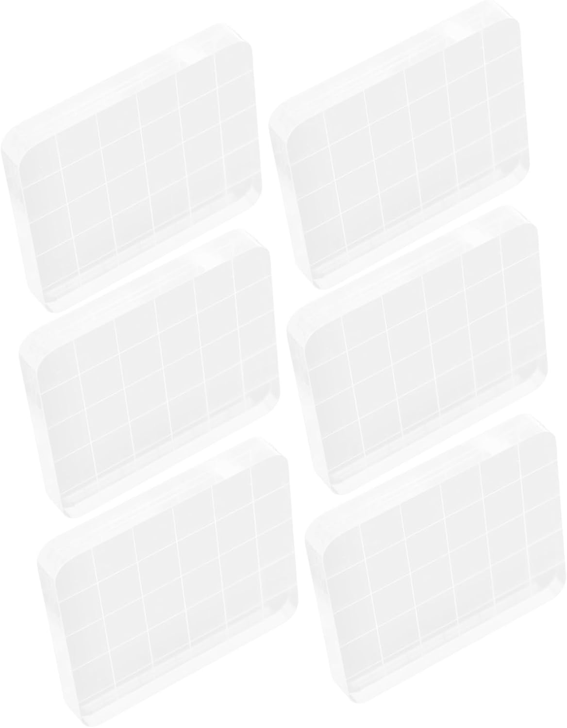 LIFKOME 6pcs Acrylic Stamp Blocks for Stamping Stamping Block Tool for Scrapbooking