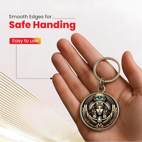 Image of MG | Protective Evil Eye /Spiritual Symbols /Om /Motivational Keychains | Double-Sided Metal Key Ring | Good Luck and devine Charm for Car, Bike, Home & Office
