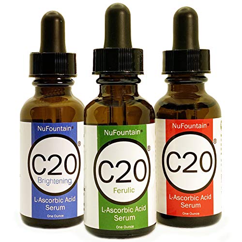 NuFountain SUPER PACK C20 L-Ascorbic Acid Serum Collection, Made Fresh When Ordered