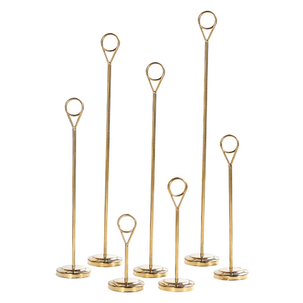 Tischnummernhalter Platzkartenhalter, 10pcs Stands, Golden Stainless Steel Place Card Holders For Weddings And Party, 4/6/8/10 Inch Round Shape Table Number Holders Picture Note Holder